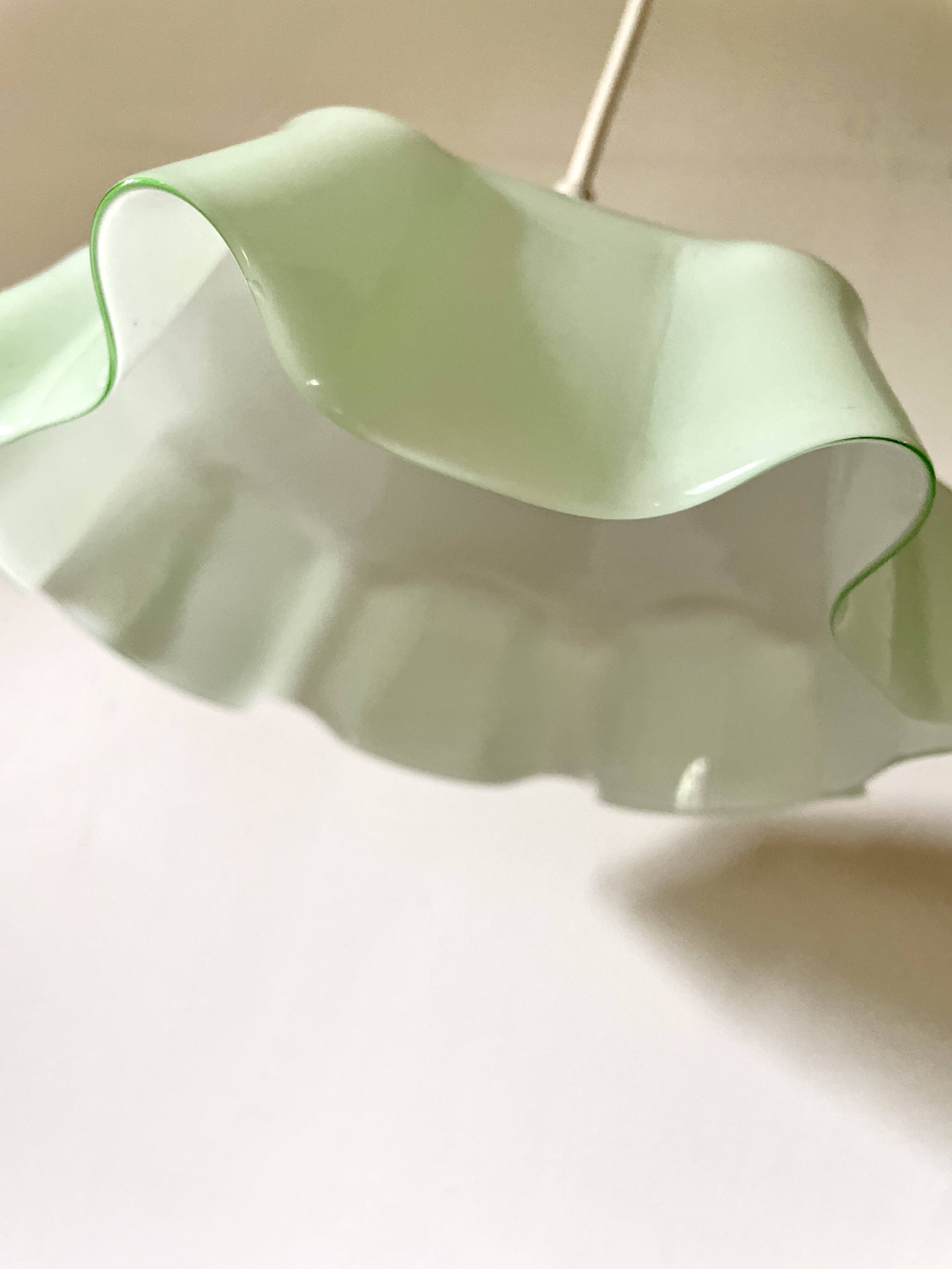 Mint green draped pendant light
