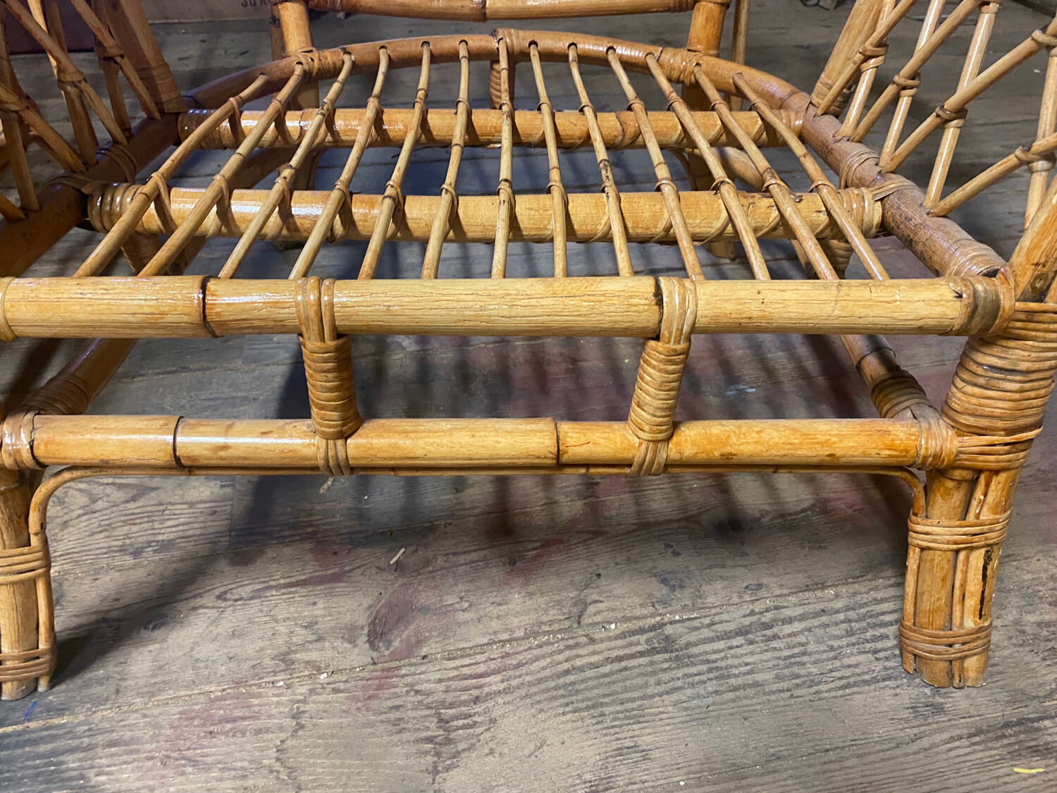 Pair of rattan armchairs