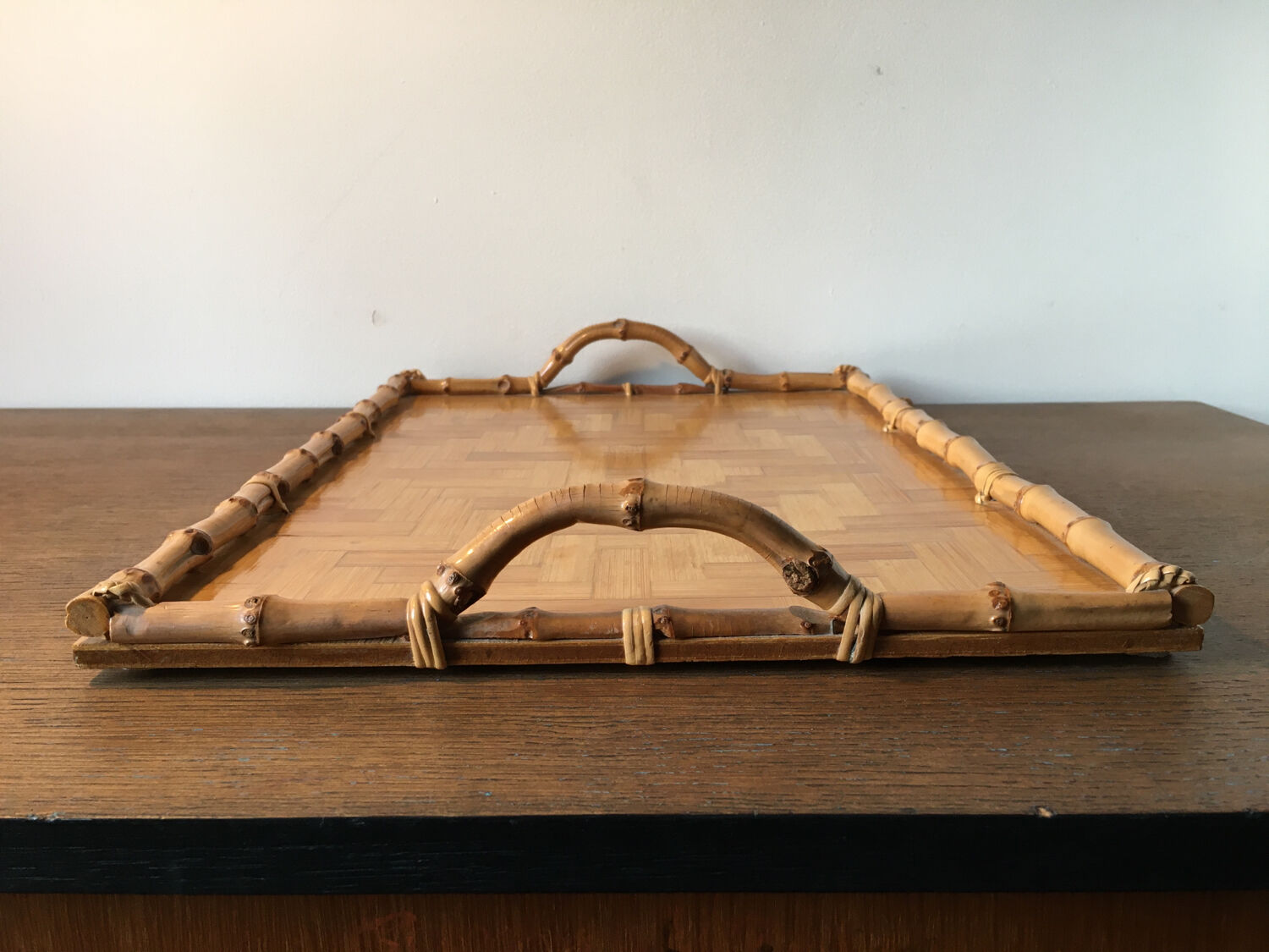 Bamboo marquetry tray