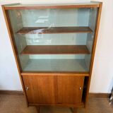 Vaisselier vitrine meuble de rangement vintage pieds compas
