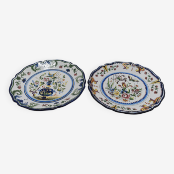 Pair of Nevers earthenware plates signed Félicien Cottard between 1898 and 1908