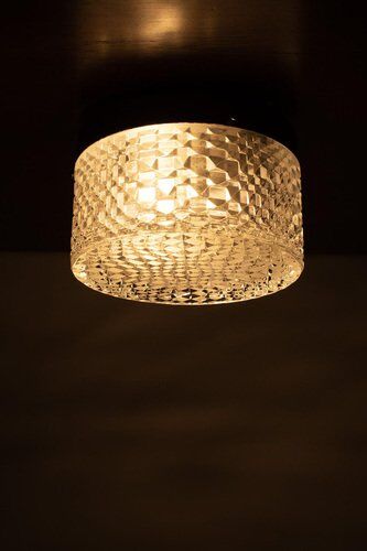 Lampe de plafond vintage en verre géométrique