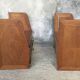 Pair of modernist fin wall shelves in solid oak - 1950