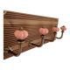 Vintage wall coat rack – 4 powder pink ceramic hooks – 40 cm