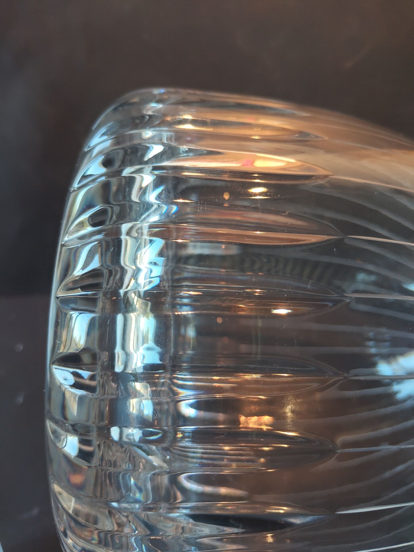 Vintage cut crystal carafe, ball stopper.
