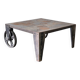 Table basse en acier industriel brutaliste
