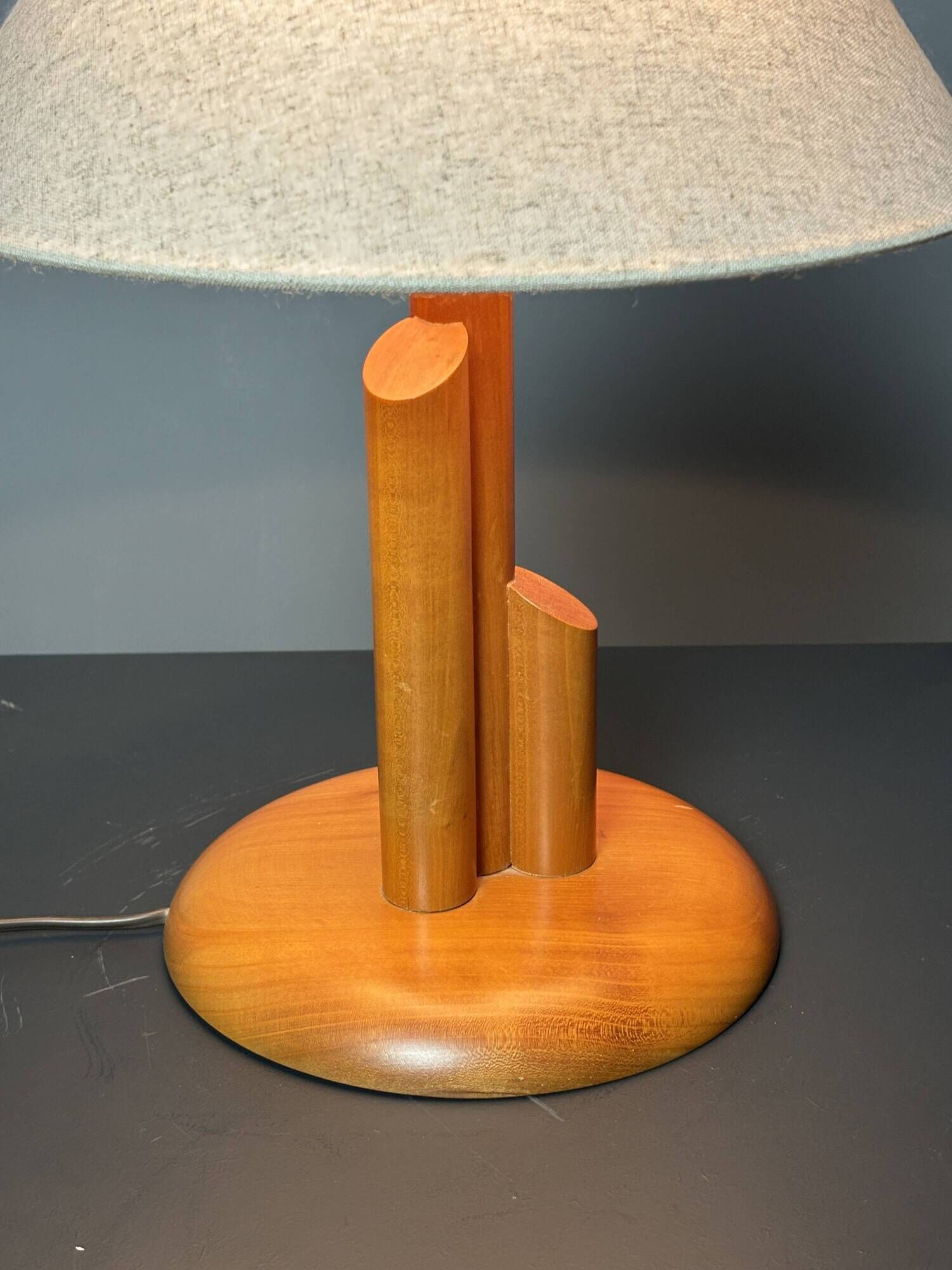 Midcentury Scandinavian pine skyscraper table lamp, 1970s