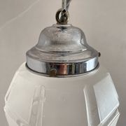 Art Deco glass and chrome pendant light