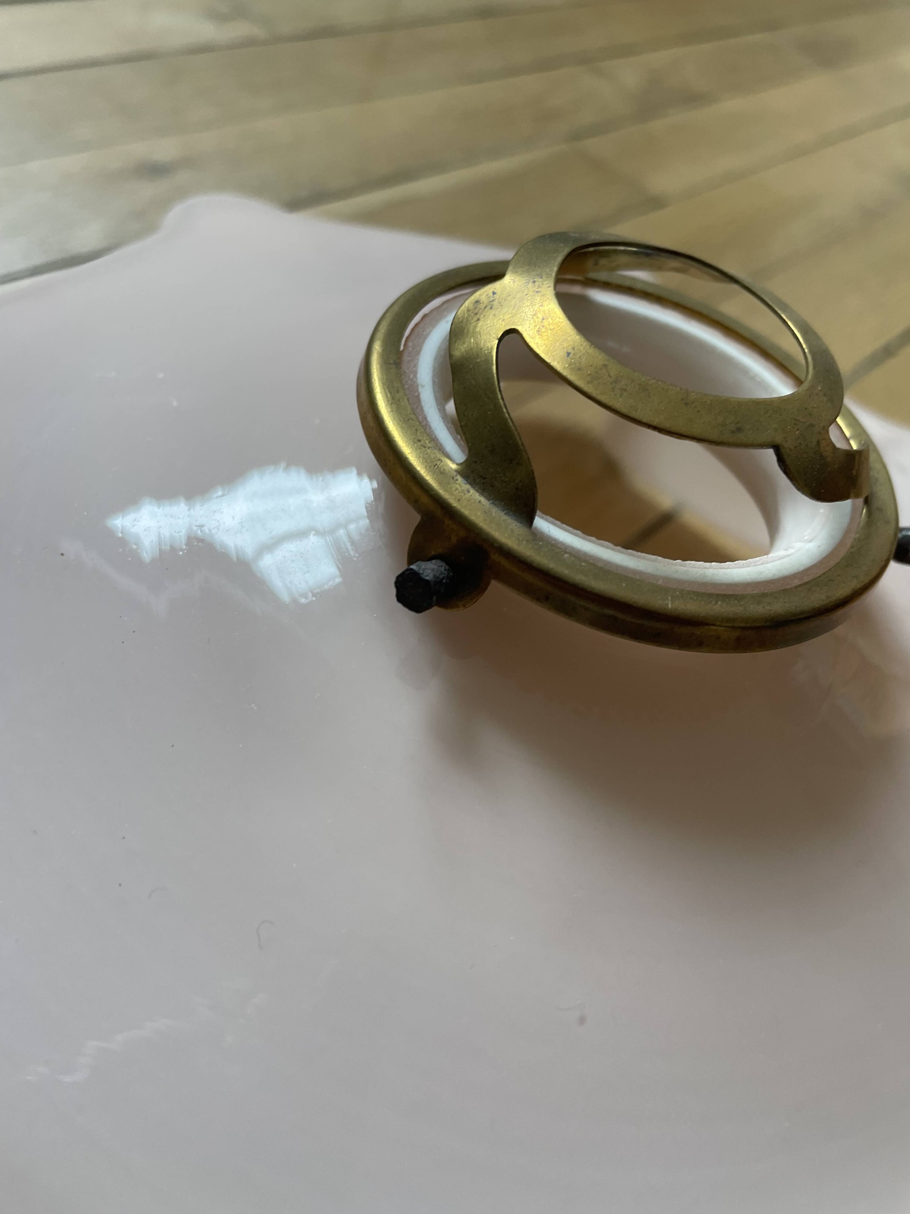 Vintage opaline pink glass lampshade from Czechoslovakia 250912