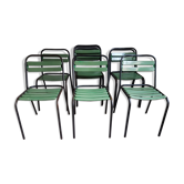 Lot de 10 chaises industrielles