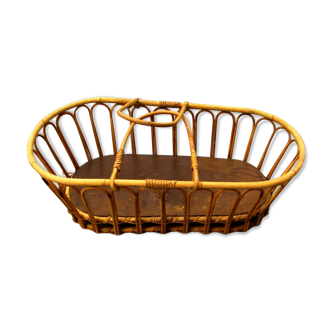 Authentic wicker couffin of the 50s and 60s cradle landau