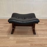 Leather ottoman "Scandinavian design" 1960