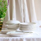 Set of 12 porcelain soup plates collection ''Juan'' Sarreguemine Digoin 1950