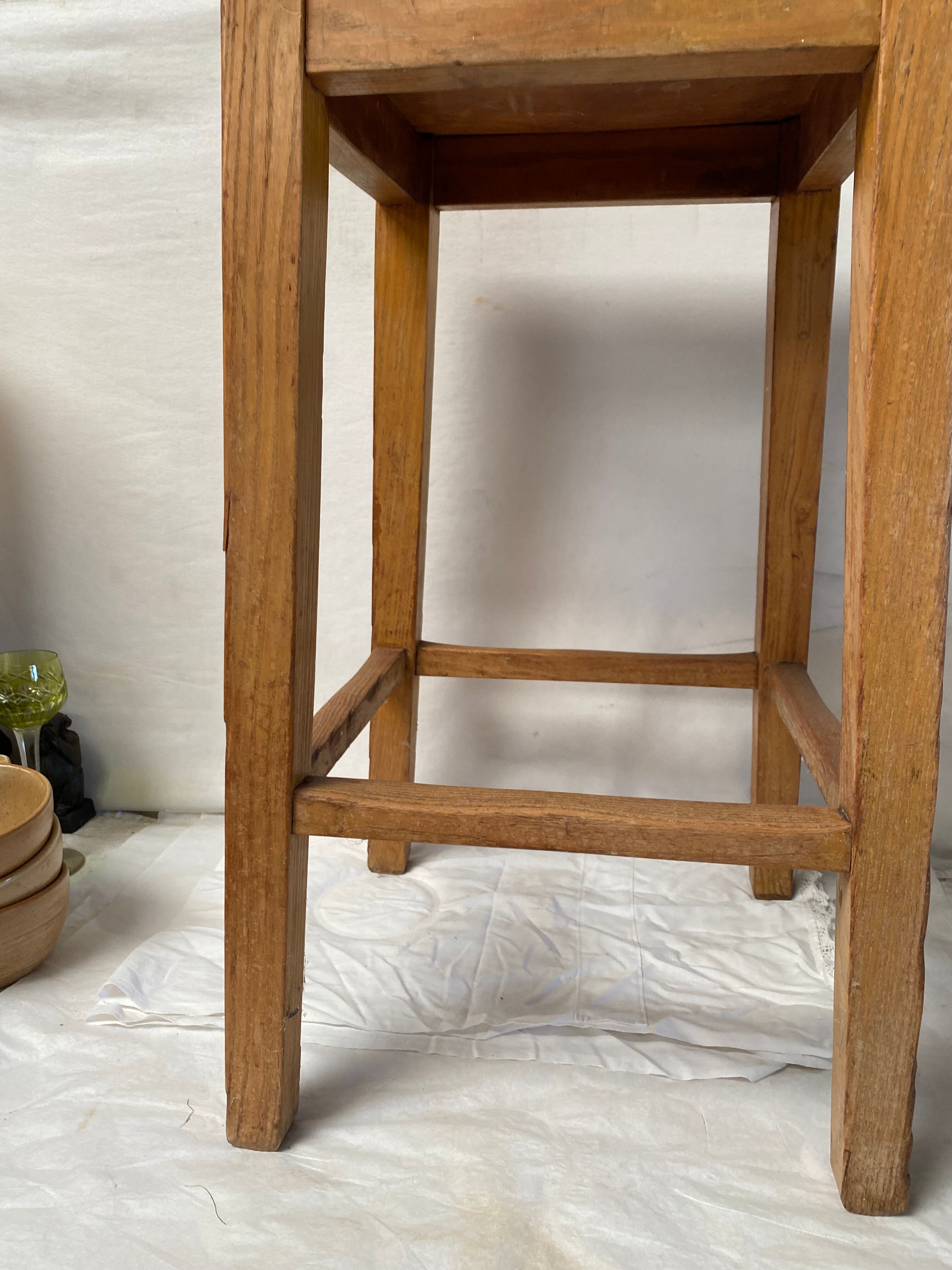 Studded oak farmhouse stool