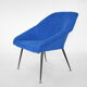 Fauteuil vintage, années 1960, tissu, chrome