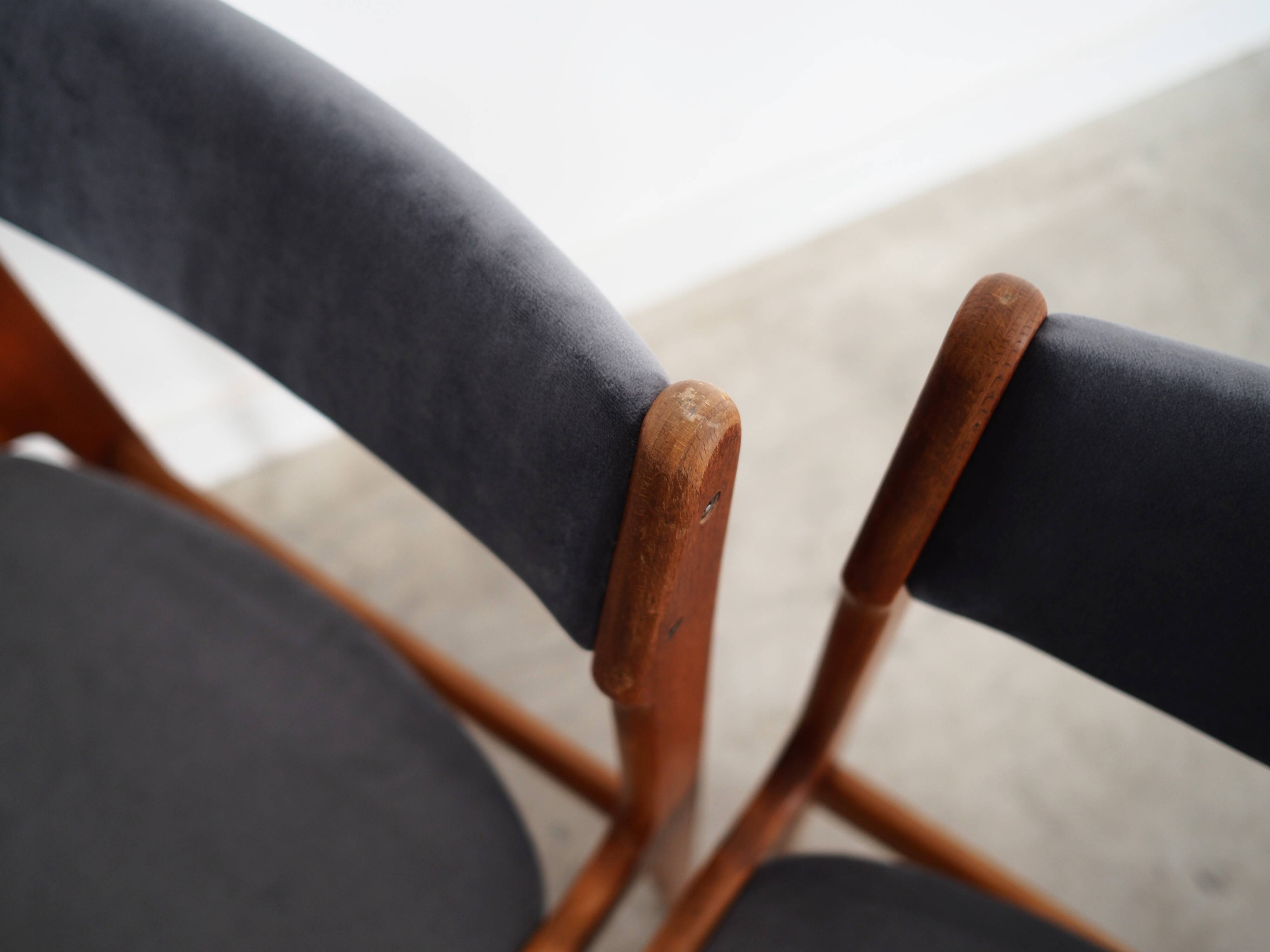 Set of six teak chairs, Danish design, 1960s, production: Denmark