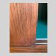 Vintage rosewood veneer top sideboard and dark green interior