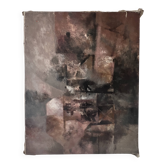 Tableau contemporain abstrait et texturé, peinture sur toile XXe siécle