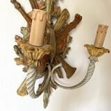 Louis XVI style wall lamp, musical instruments, 63 cm