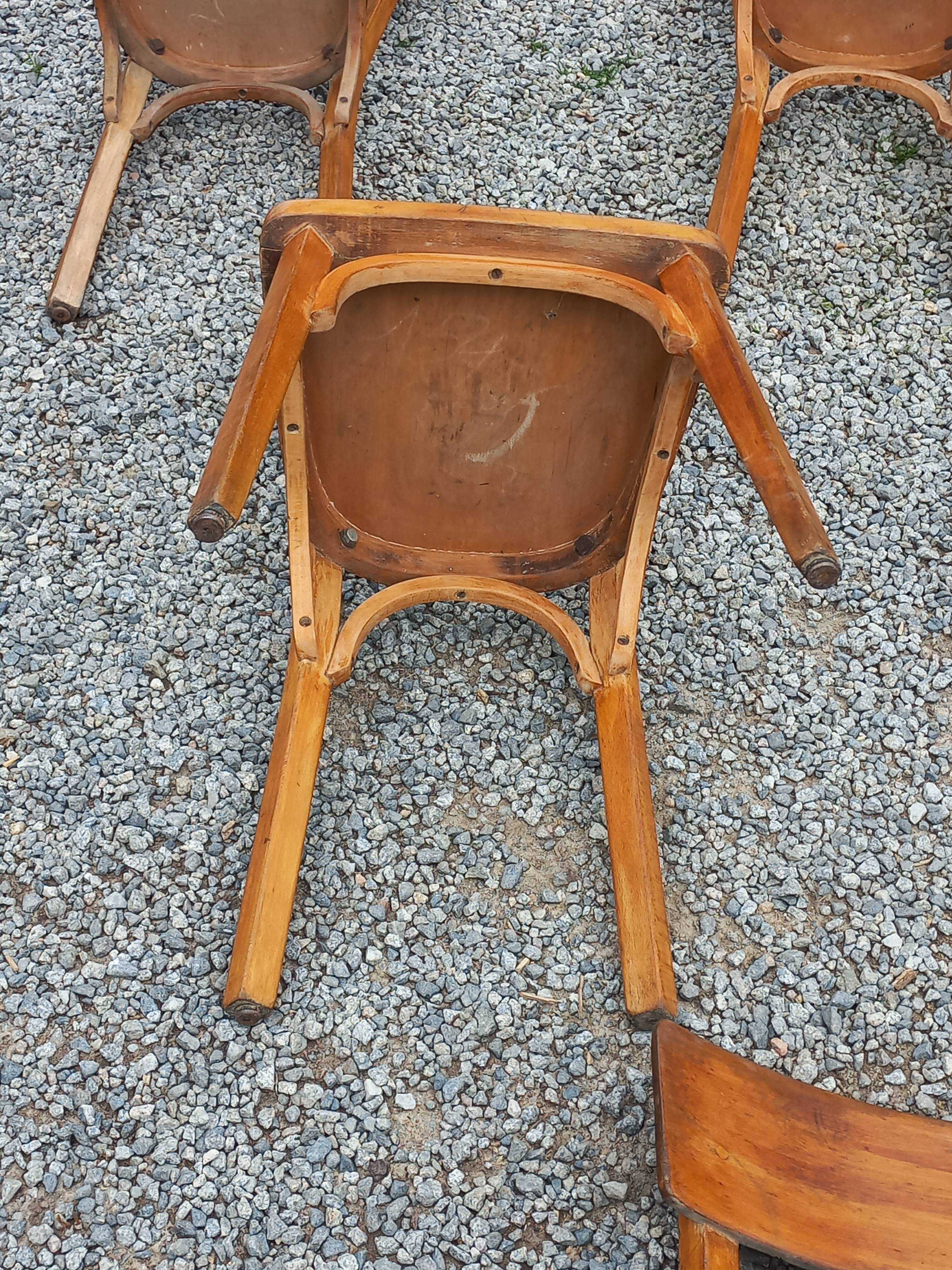 Set of 6 1950s bistro chairs
