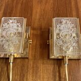 Pair of glass wall lights in Scandinavian design from the 1950s.