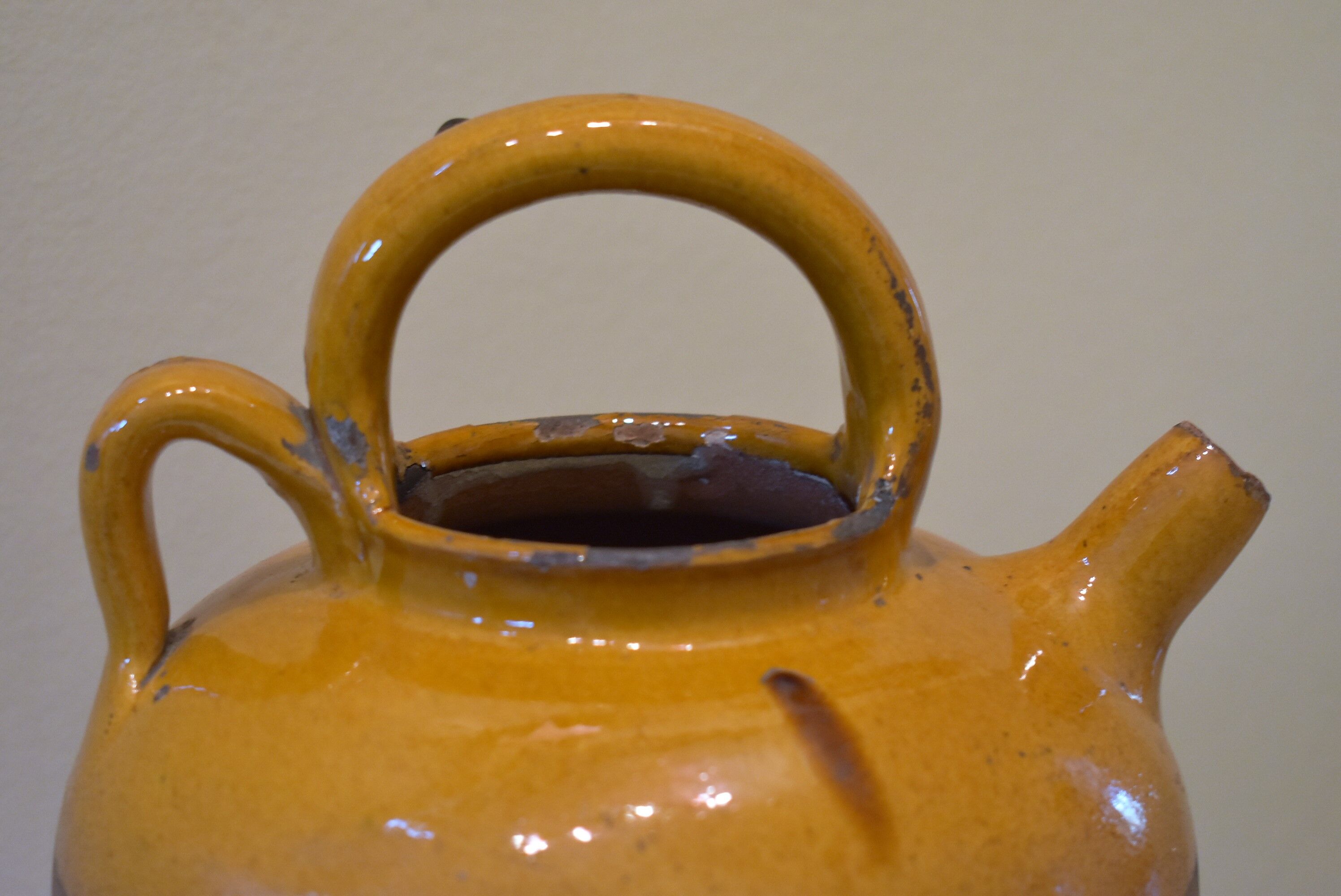 Old glazed ceramic jug