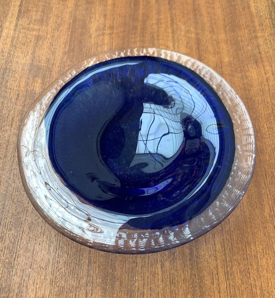Mid-century Swedish glass bowl from Pukeberg Glass, 1960s.