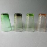 4 large glasses from the 50s, colored glass