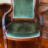 Pair of mahogany armchairs/palm décor/Restoration period
