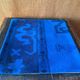 Electric Blue Vintage Turkish Rug Pillow, Hand-Stitched Wool Cushion