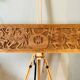 Bas relief African Art 20th century solid wood panel carved with Warriors