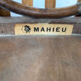 Série de 6 anciennes chaises bistrot en bois clair