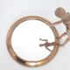 Old mirror and brass top, round, vintage 1960, 32 cm