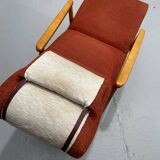 Scandinavian Beech Reclining Armchair, Sweden, 1950s