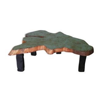Wood log coffee table