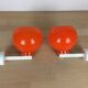 Paire d'appliques globes orange années 70