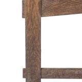 Pair of oak armchairs, upholstered in leather. Work from the 1960s.