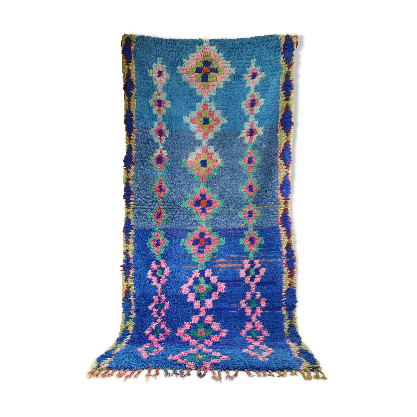 Blue Moroccan Berber carpet 210x100 cm