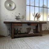 Solid oak console workbench 220cm