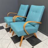 Pair Smidek chairs 1960s reupholstered