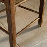 High chair in wood and straw