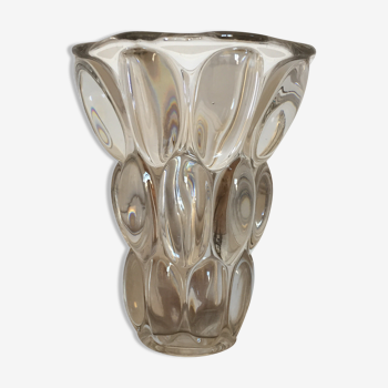 Vase bulles en cristal space age