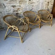 Vintage 1970s wicker armchair
