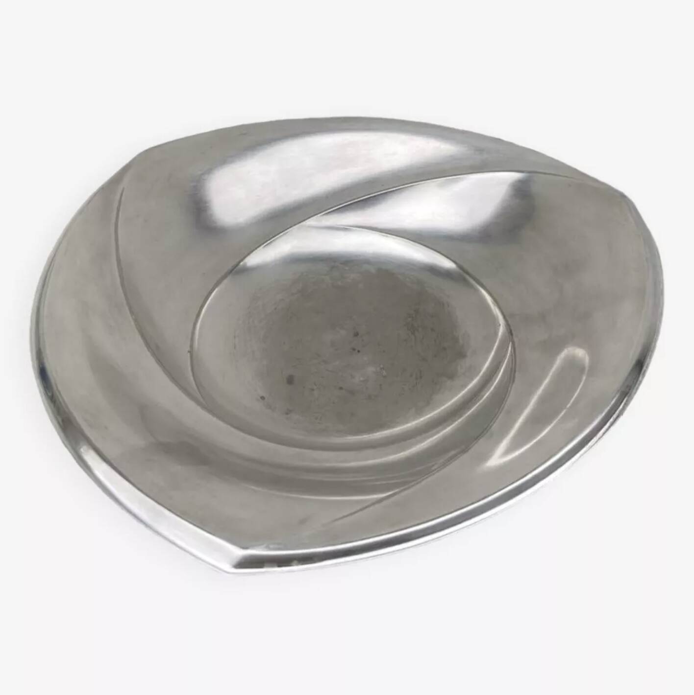 Art Deco ball footed dish with silver metal