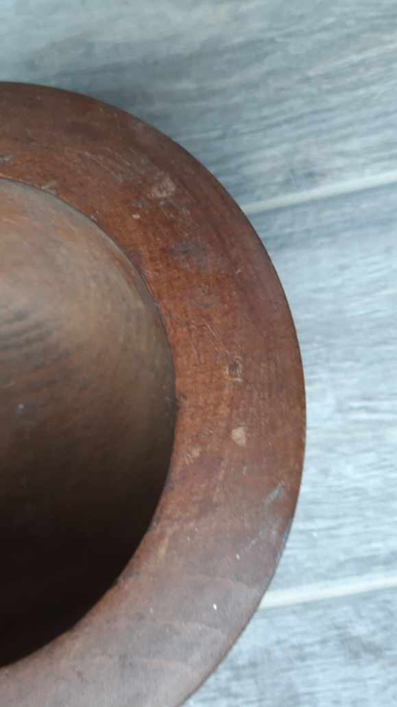 Wooden mortar and pestle