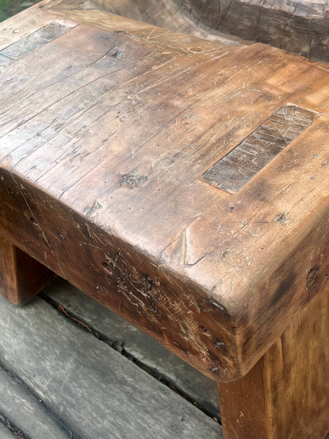 Brutalist coffee table made of solid wood