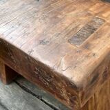 Brutalist coffee table made of solid wood