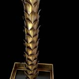 "jansen" style lamp in the shape of a palm tree in golden metal, 181 cm tall