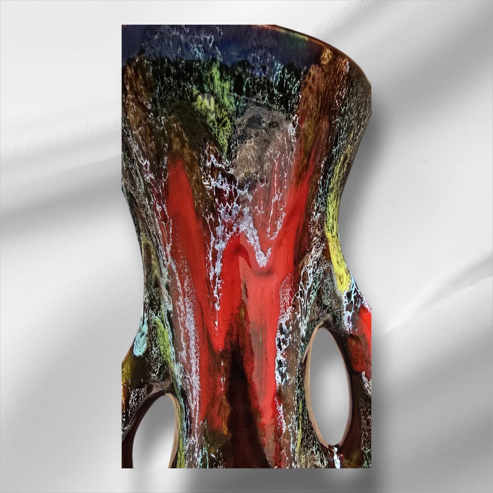 Beautiful abstract ceramic vase from Vallauris, France, 1950s