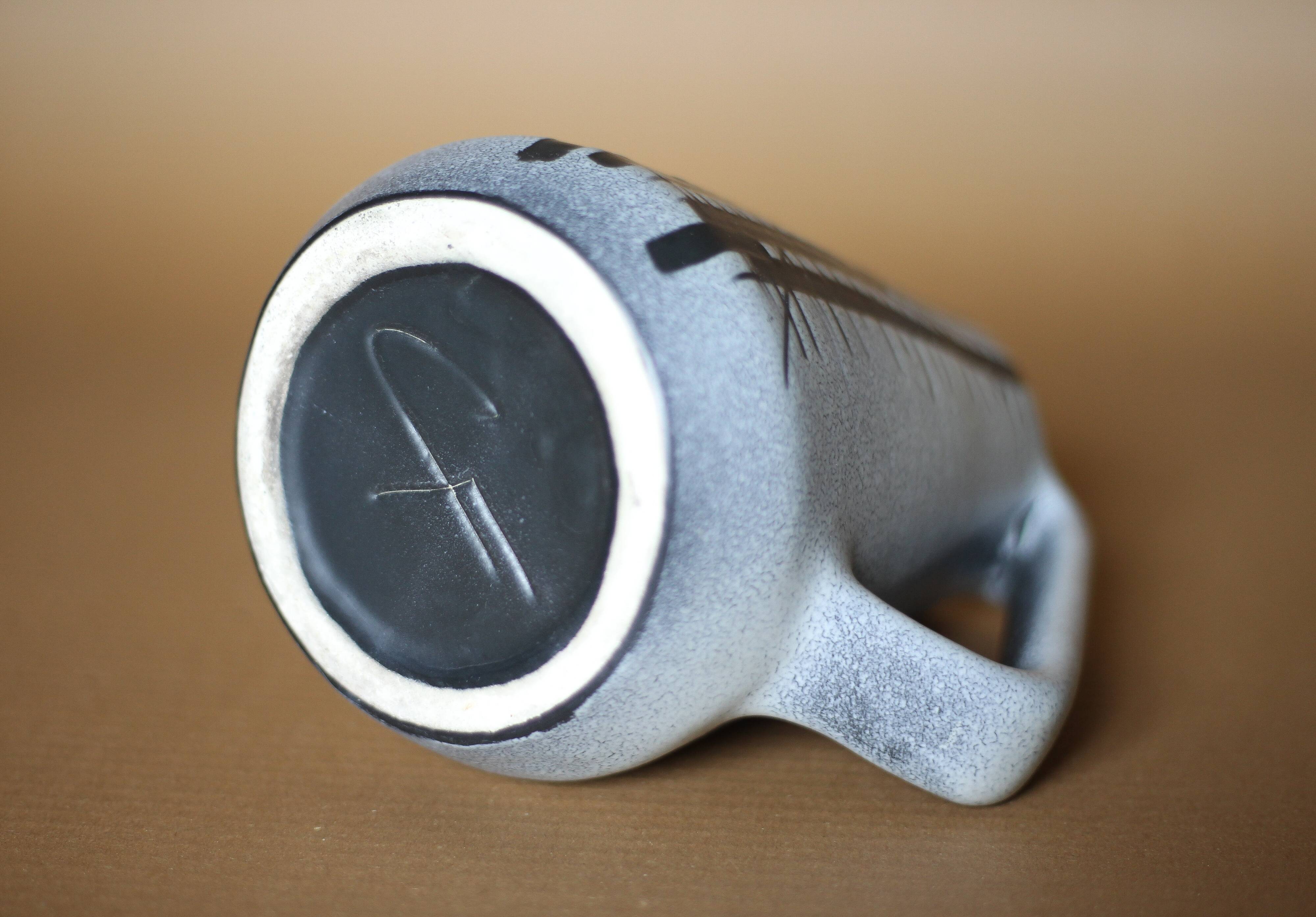 Pitcher Vallauris François Caleca, signed ceramic pitcher, ceramic carafe, modernist, 50's